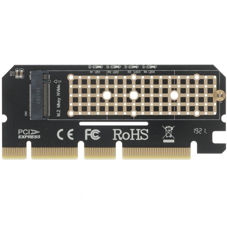 Переходник ORIENT C299E PCI-E 16x->M.2 M-key NVMe SSD, тип 2230/2242/2260/2280 (30899)
