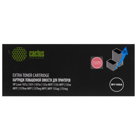 Картридж лазерный Cactus CSP-W1106-MPSXL (W1106A) черный (10000 стр.) для HP Laser 107a/107r/107w/135a MFP/135r MFP/135w MFP/137fnw MFP/137fwg MFP/MFP 135ag/135wg