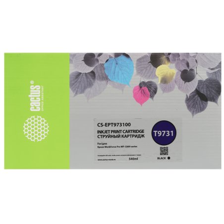 Картридж струйный Cactus CS-EPT973100 T9731 черный (540мл) для Epson WorkForce WF-C869RD3TWFC/WF-C869RDTWF