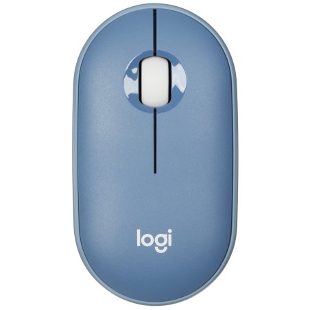 Мышь беспроводная Logitech Pebble M350 синий, 1000 dpi, радиоканал, Bluetooth, USB, кнопки - 3