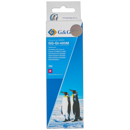 Чернила G&G GG-GI-490M GI-490 пурпурный 70мл для Canon Pixma G1400/G2400/G3400/G4400
