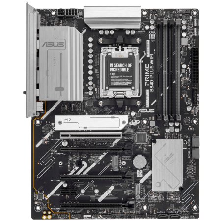 Материнская плата ASUS PRIME B840-PLUS WIFI, AM5, AMD B840, 4xDDR5, 4xSATA, 3xM.2, 1xPCIe 4.0 x16, 1xPCIe 3.0 x16, 2xPCIe 3.0 x16, 1xPCIe 3.0 x1, 1xDP, 1xHDMI, 1x 2.5Gb LAN, 8xUSB-A, 3x3.5 мм, 7.1, ATX