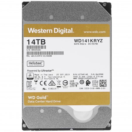 Жесткий диск HDD WD Gold 14Tb 7200rpm SATA 512Mb 3.5"