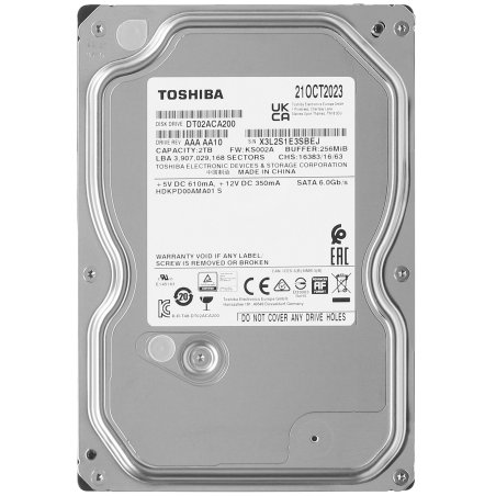 Жесткий диск HDD Toshiba DT02 2Tb 7200rpm SATA-III 256Mb 3.5"
