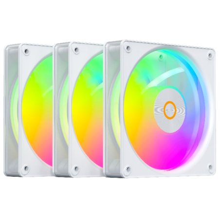 Вентилятор для корпуса Ocypus Gaммa F12 Elite WH ARGb 3 IN 1, 120x120x25мм, 4-PIN PWM, 600-1800 RPM, 26 DBA MAX, HYDRO BEARING