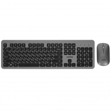 Комплект клавиатура+мышь Smartbuy 233375AG беспроводной, USB, 1600 DPI, серебристый