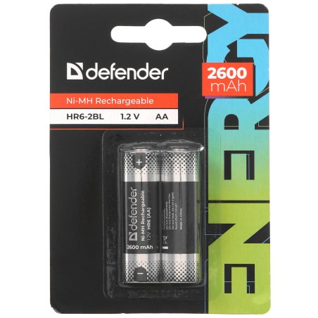 Аккумуляторная батарея Defender HR6-2BL 2600 mAh АА, Ni-MH, блистер, 2 шт.