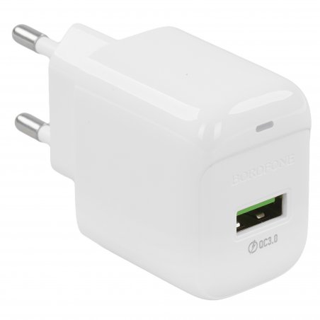 Сетевое зарядное устройство BOROFONE (6941991113789) BAS42A 1USB 3.0A QC3.0 18W белый
