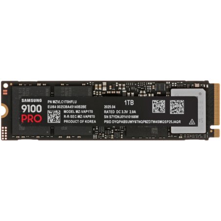 Накопитель SSD 1Tb Samsung 9100 PRO, M.2, PCI-E 5.0 x4, TLC 3D NAND [R/W - 14800/13400 Mb/s]