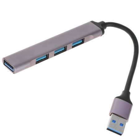 Хаб USB ORIENT CU-322, USB 3.0 (USB 3.1 Gen1)/USB 2.0 HUB 4 порта: 1xUSB3.0+3xUSB2.0, USB штекер тип А, алюминиевый корпус, серебристый (31234)