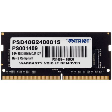Оперативная память Patriot, DDR4, 8GB (1x8 GB), 2400 MHz, CL17, SO-DIMM