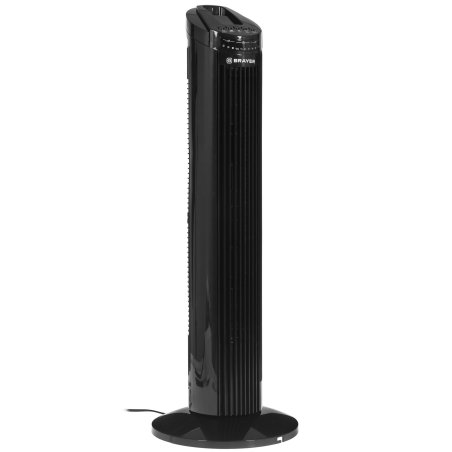 Колонный вентилятор BRAYER BR4958BK, механ.упр.,пульт ДУ,вращение90°,мощ-ть50Вт,защита от перегрева