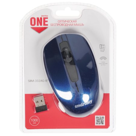 Мышь беспроводная Smartbuy ONE 332 синяя (SBM-332AG-B)