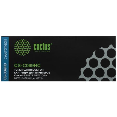 Картридж лазерный Cactus CS-C069HC 069H голубой (5500стр.) для Canon i-Sensys MF752Cdw MF752/MF754Cdw MF754
