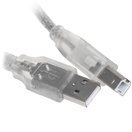 Кабель USB2.0 Cablexpert CCF-USB2-AMBM-TR-15, AM/BM, медь, двойн.экран, фер.кольцо, Pro, 4.5м, прозрач, пакет