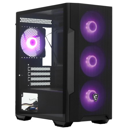 Компьютерный корпус MSI MAG FORGE M100R, Global, 1xUSB 3.0, 2xUSB 2.0, 4x120мм ARGb Fan, ESD ARGbControl Board, Tempered Gl