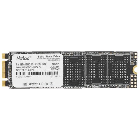 Накопитель SSD Netac N535N, 256Gb, M.2 2280, SATA-III, R/W 540/490