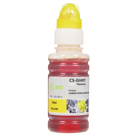 Чернила Cactus CS-GI40Y желтый 70мл для Canon Pixma G5040/G6040/GM2040