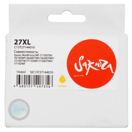 Картридж струйный Sakura C13T27144010 для Epson, желтый