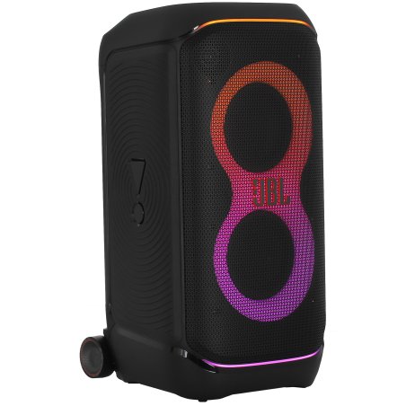 Портативная акустика JBL PartyBox Stage 320 /240 Вт/4жинамика/Bluetooth 5.3/USB/3.5 мм/влагозащита IPX4/подсветка/до 18ч.работы/черный (JBLPBSTAGE320EP)