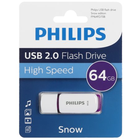 Флешка USB 64Gb PHILIPS SNOW2.0 64Gb, USB 2.0