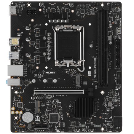 Материнская плата MSI PRO H610M-S DDR4, LGA 1700, Intel H610, 2xDDR4, 2xSATA, 1xM.2, 1xPCIe 4.0 x16, 1xPCIe 3.0 x1, 1xHDMI, 1x1Gb LAN, 4xUSB 2.0, 2xUSB 3.2 Gen 1, 3x3.5 мм, 7.1, Micro-ATX