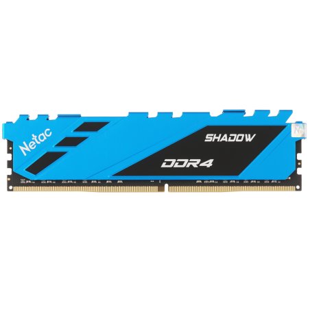 Оперативная память NETAC Shadow, DDR4, 16Gb (1x16Gb), 3200MHz, CL16, DIMM, с радиаторами, синий