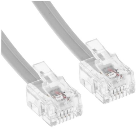 Кабель Cablexpert TC6P4C-2M телефонный аппарат-розетка 2 м белый