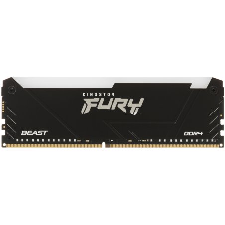 Оперативная память Kingston Fury Beast, DDR4, 16Gb (1x16Gb), 3200MHz, CL16, DIMM, с радиатором, RGb, черный