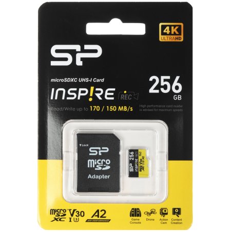 Флеш карта microSDXC 256Gb Silicon Power SP256GbSTXLA2V1N Inspire V30 A2 w/o adapter