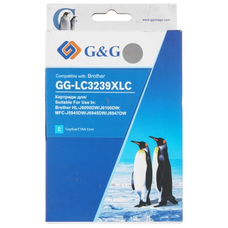 Картридж струйный G&G GG-LC3239XLC голубой (52мл) для Brother HL-J6000DW/J6100DW