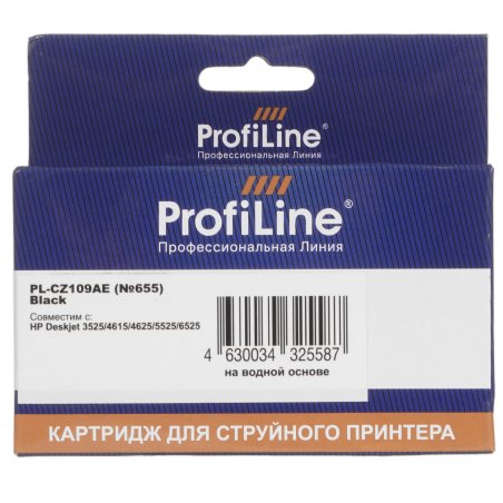 Картридж струйный ProfiLine PL-CZ109AE №655 для принтеров HP Deskjet 4615/4625/3525/5525/6525 AiO Black водн