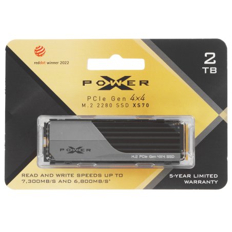 Накопитель SSD Silicon Power XS70, 2Tb, PCIe 4.0 x4, M.2 2280, NVMe, R/W 7300/6800, с радиатором