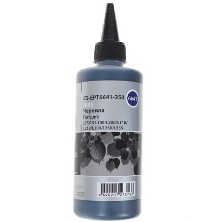 Чернила Cactus CS-EPT6641-250 черный 250мл для Epson L100/L110/L120/L132/L200/L210/L222/L300/L312/L350/L355/L362/L366/L456/L550/L555/L566/L1300