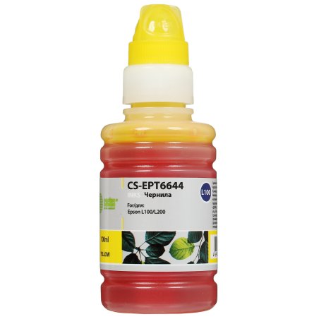 Чернила Cactus CS-EPT6644 желтый, 100 мл, для Epson L100/L110/L120/L132/L200/L210/L222/L300/L312/L350/L355/L362/L366/L456/L550/L555/L566/L1300