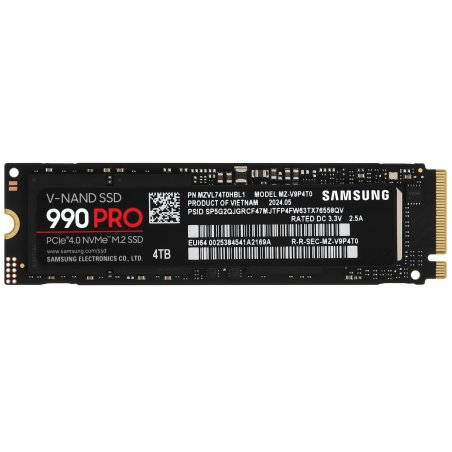 Накопитель SSD Samsung 990 PRO, 4Tb, PCIe 4.0 x4, M.2 2280, NVMe, R/W 7450/6900