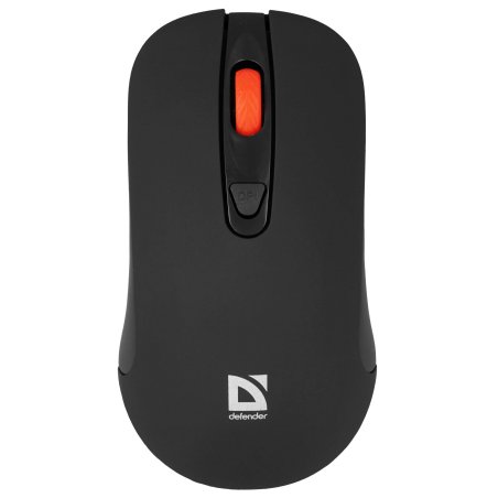 Мышь беспроводная Defender Nexus MS-195 черный, 1600 dpi, радиоканал, USB, кнопки - 4