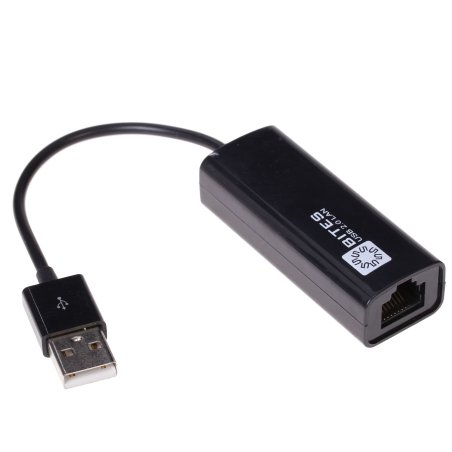 Адаптер USB Ethernet Кабель-адаптер USB2.0 -> RJ45 10/100 Мбит/с, 10см. 5bites UA2-45-02BK