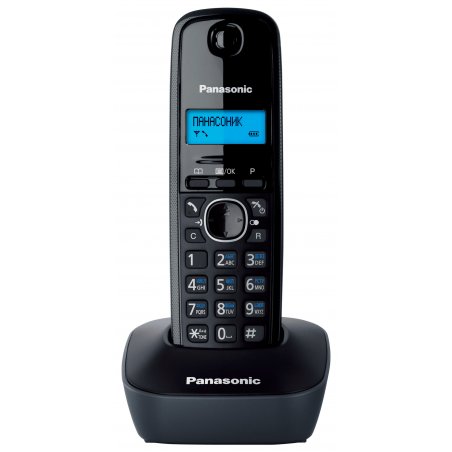 Телефон беспроводной (DECT) Panasonic KX-TG1611RUH (серый) АОН, Caller ID,12 мелодий звонка,подсветка дисплея,поиск трубки