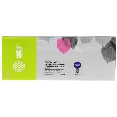 Картридж струйный Cactus CS-EPT636B00 (T636B) зеленый (700 мл) для Epson Stylus PRO 7900/9900/WT7900/9900