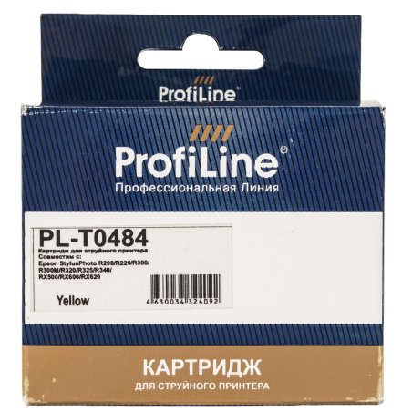 Картридж струйный ProfiLine PL-T0484 для принтеров Epson StylusPhoto R200/R220/R300/R300M/R320/R325/R340/RX500/RX600/RX620 Yellow водн