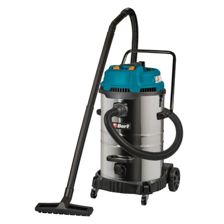 Пылесос строительный Bort BSS-2460-Storm синий, 440/2400 Вт, уборка сухая/влажная, пылесборник мешок/контейнер, 60 л