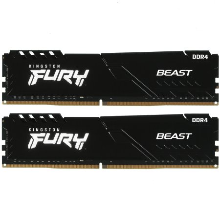 Оперативная память (Комплект) Kingston 64Gb DDR5 6000 DIMM CL30 FURY Beast Black XMP Non-ECC Unbuffered DIMM (Kit of 2) 2RX8 30-36-36 1.4V 288-pin 16Gbit