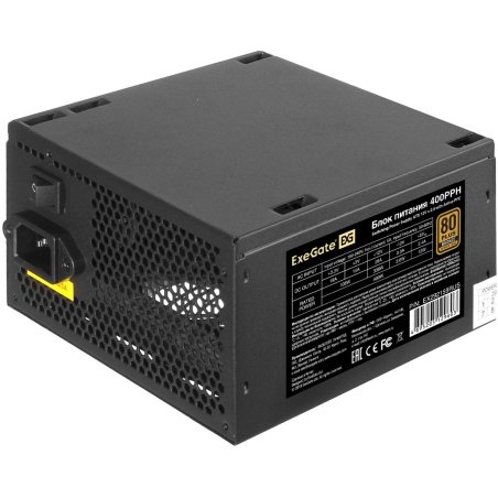 Блок питания ExeGate 400PPH-OEM (EX292159RUS-OEM), 400Вт, 80 PLUS Bronze, 120мм, черный