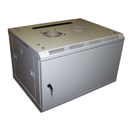 Шкаф коммутационный Lanmaster (TWT-CBWPG-6U-6X4-GY) 6U 600x400 мм пер. дв. стекл 60 кг серый