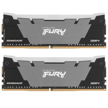 Оперативная память Kingston Fury Renegade, DDR4, 16Gb (2x8Gb), 3600MHz, CL16, DIMM, с радиаторами, RGb, серый/черный