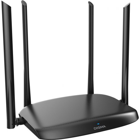 Роутер беспроводной Digma DWR-AC1202 AC1200 10/100/1000BASE-TX черный