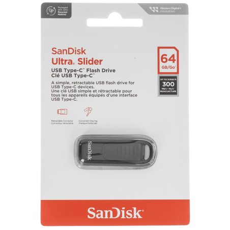 Флешка USB SanDisk Ultra Slider 64Gb SDCZ480-064G-G46, Type-C
