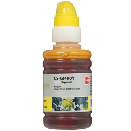 Чернила Cactus CS-GI490Y желтый 100мл для Canon PIXMA G1400, G2400, G3400