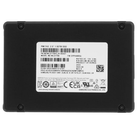 Накопитель SSD Samsung PM1743, 1.92Tb, U.3, PCIe 5.0 x4, NVMe, R/W 14000/3000